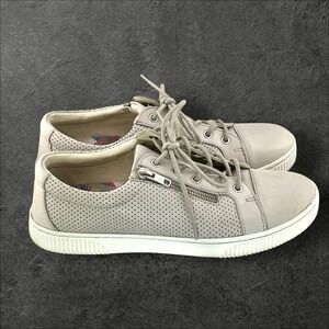 Born Womens Tamara Leather Perforated Side Zip Sneakers Size 9 Casual Minimalist